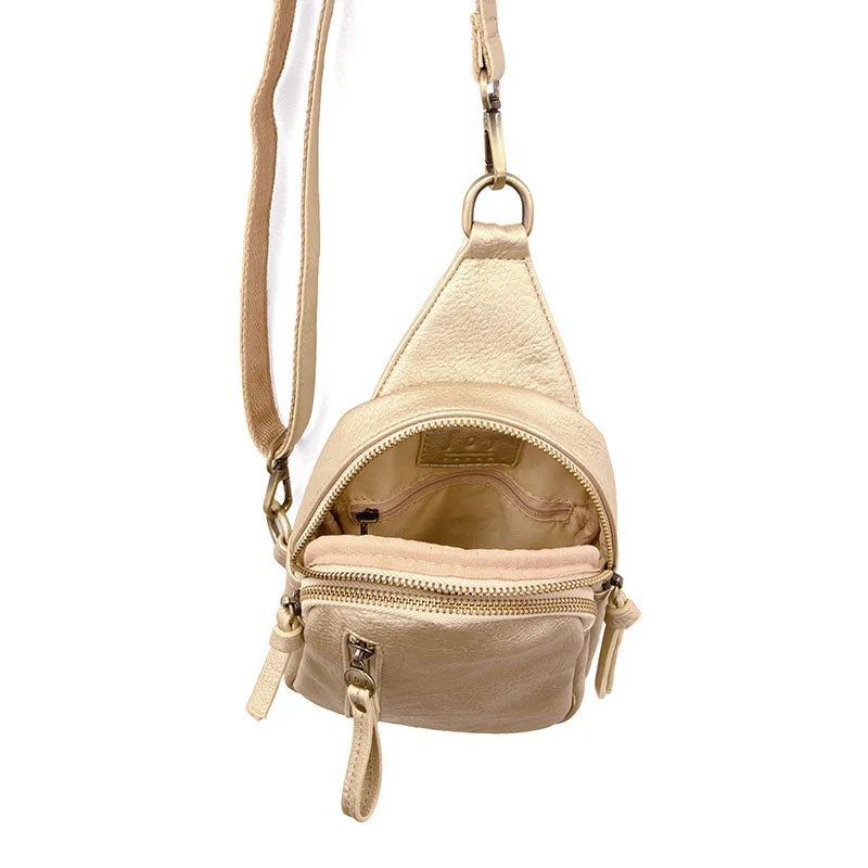 Joy Susan Metallic Gold Skyler Sling Bag