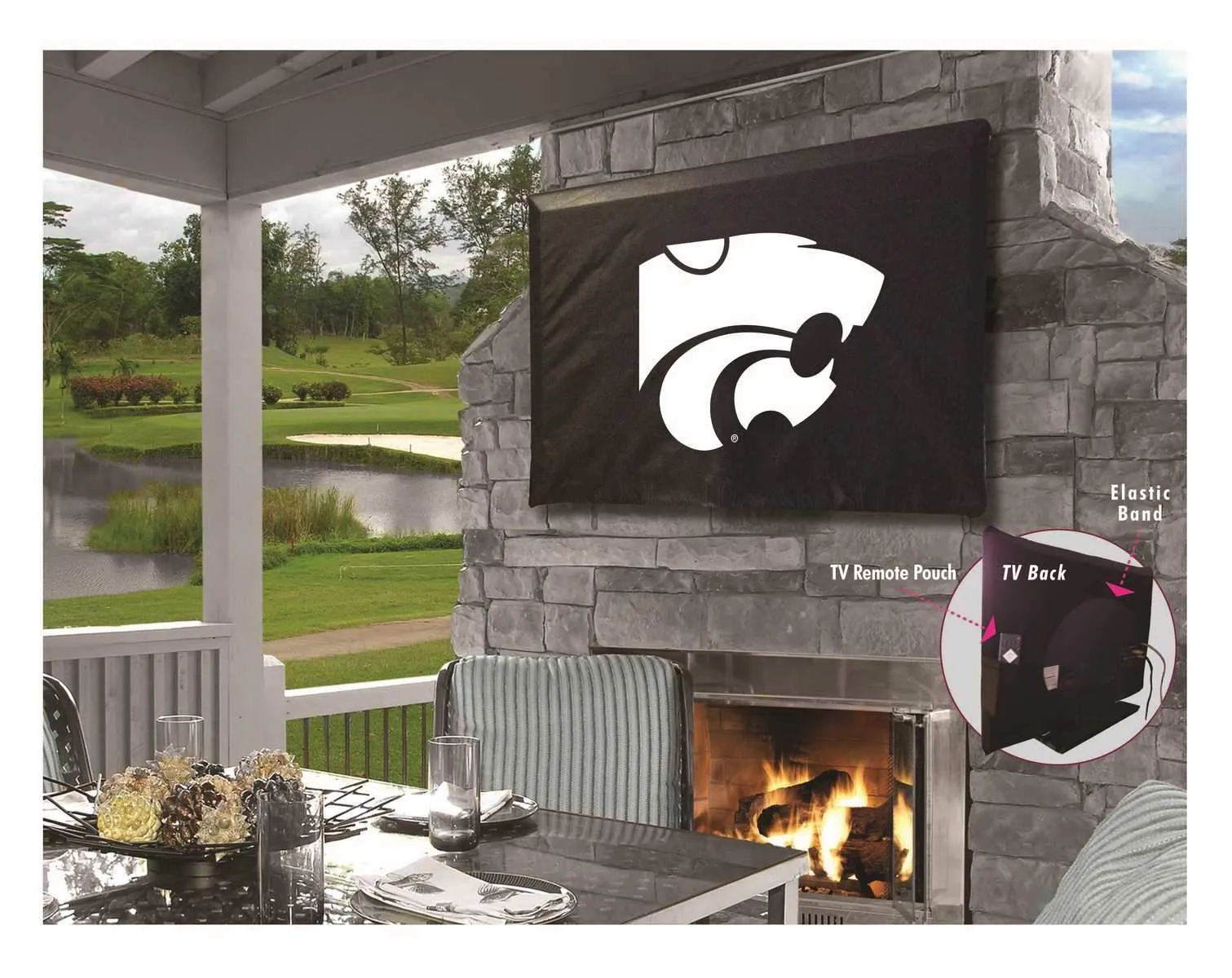 Kansas State Wildcats HBS Breathable Water Resistant Vinyl TV Cover