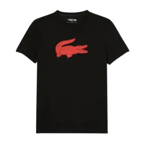 Lacoste SPORT 3D Print Crocodile Breathable Jersey T-Shirt (Black)