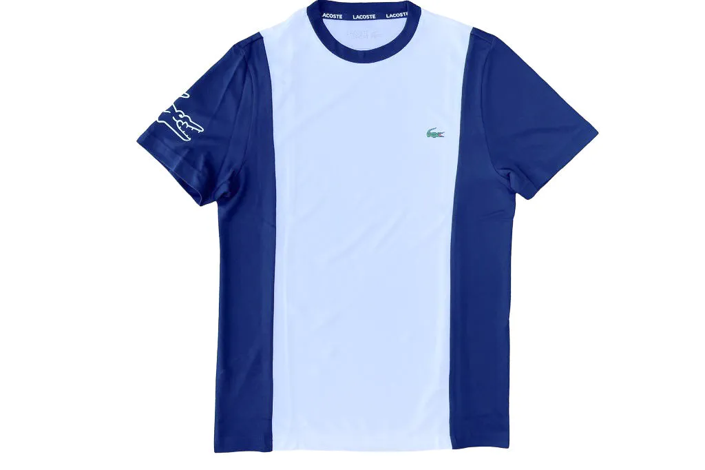 Lacoste SPORT Breathable Resistant Bicolor T-shirt (White/Blue)