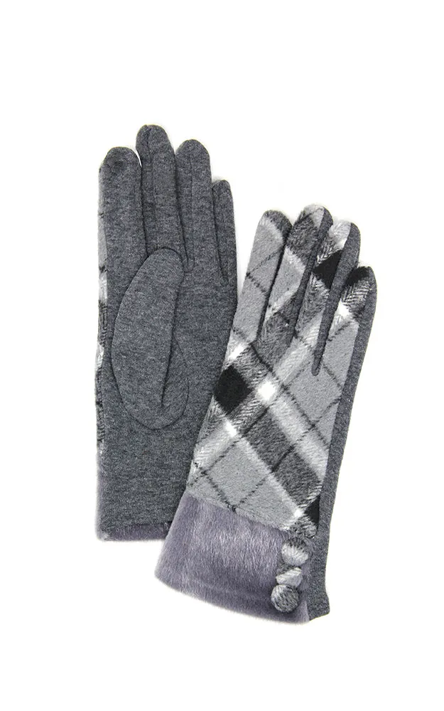 LOG115 Plaid Pattern Smart Gloves (12prs Pack)