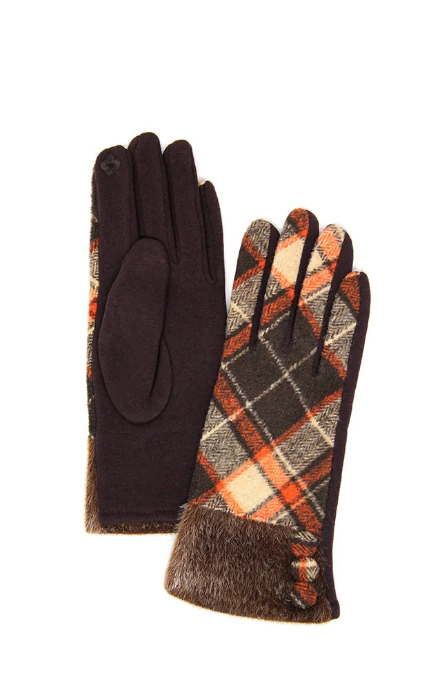 LOG115 Plaid Pattern Smart Gloves (12prs Pack)