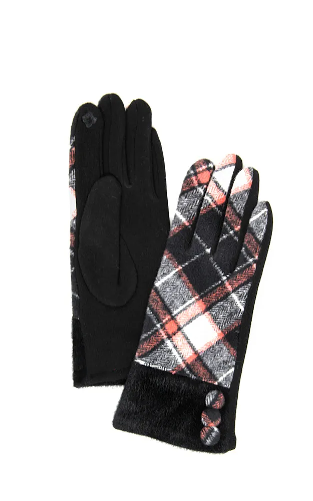 LOG115 Plaid Pattern Smart Gloves (12prs Pack)