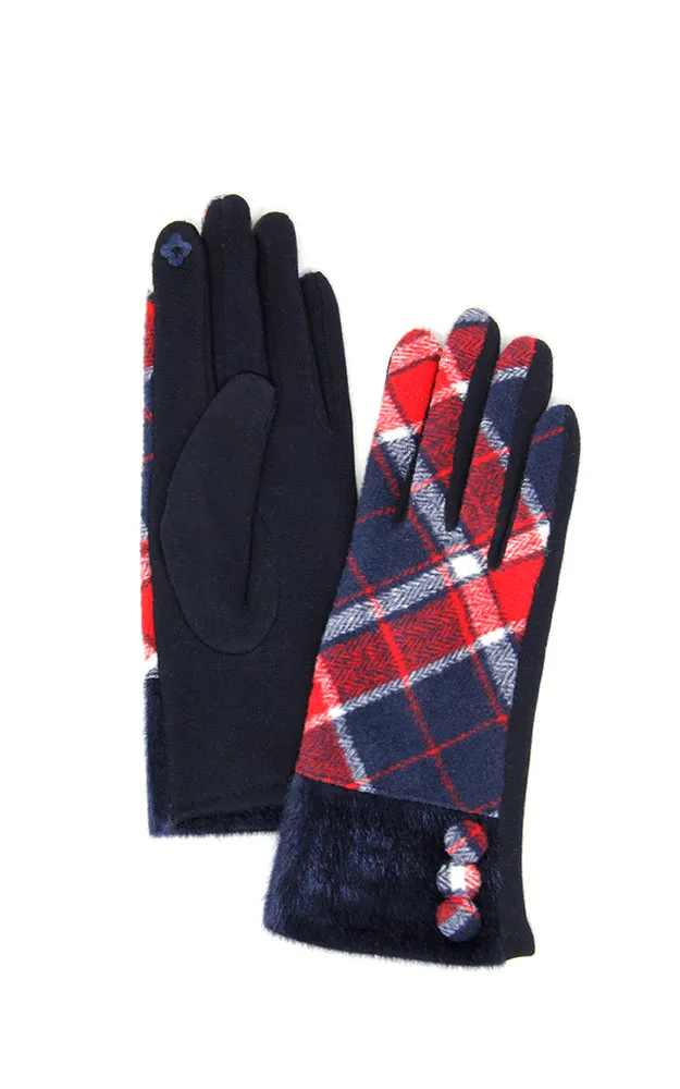 LOG115 Plaid Pattern Smart Gloves (12prs Pack)