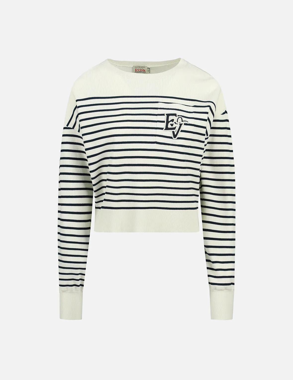 Logo Badge Pocket Stripe Sweater