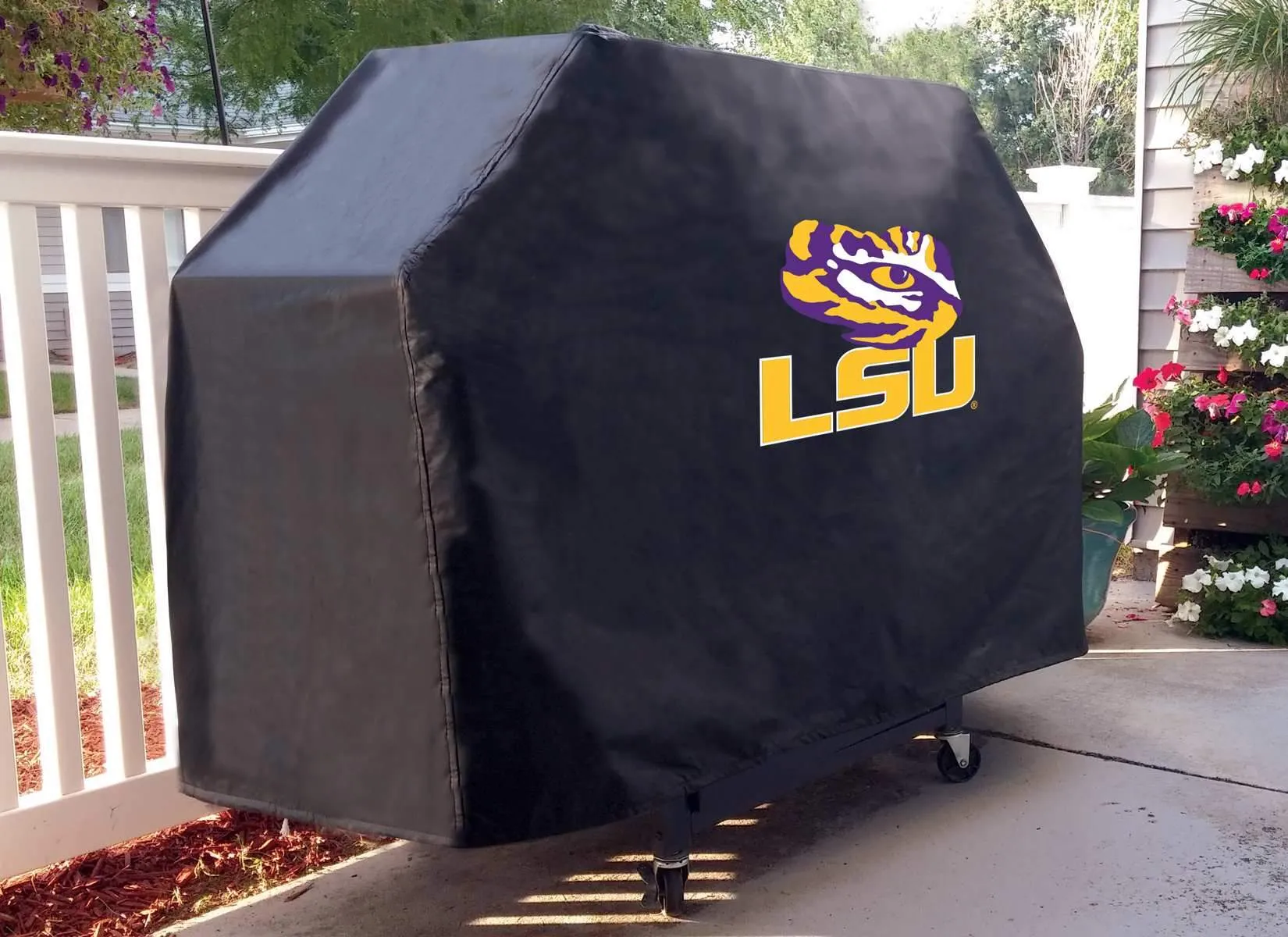 LSU Tigers HBS Black Outdoor Heavy Duty Breathable Vinyl BBQ Grill Cover