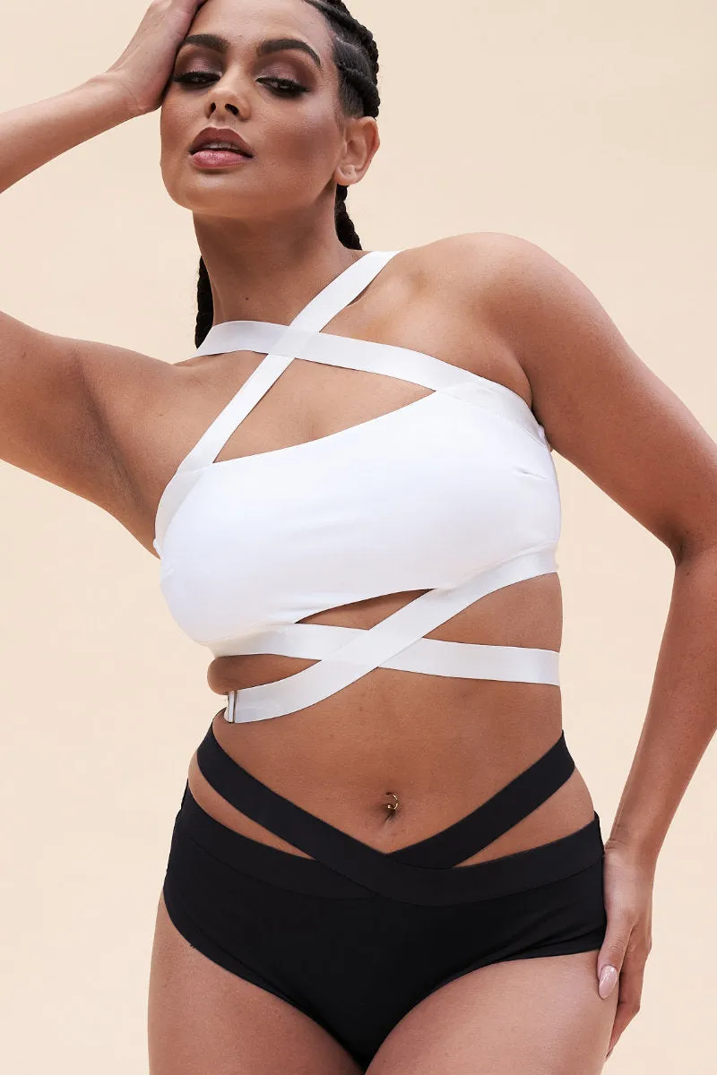 Lunalae Renee Cropped Bra - Recycled White