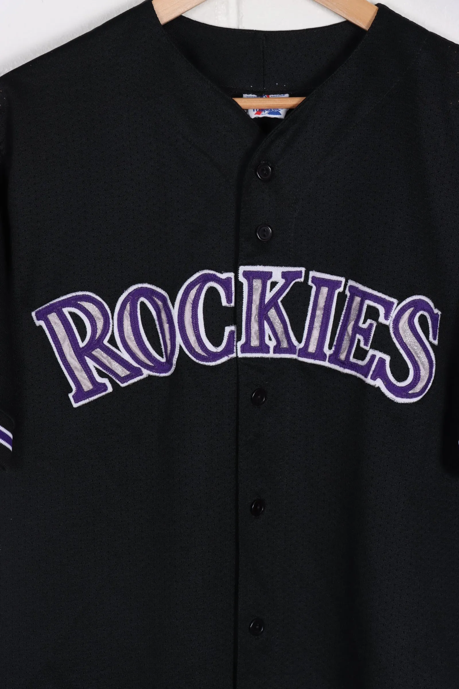 MAJESTIC Colorado Rockies MBL Baseball Glitter Detail USA Made Mesh Jersey (XL)