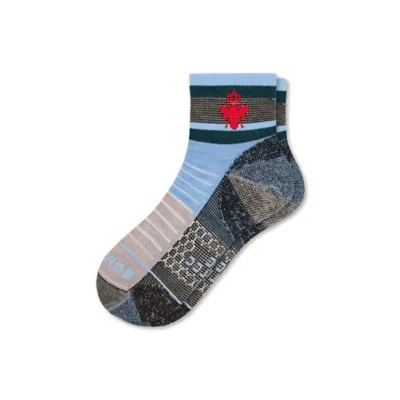 Men's Bombas x Cotopaxi Merino Blend Texture Painterly Stripes Quarter Hiking Socks