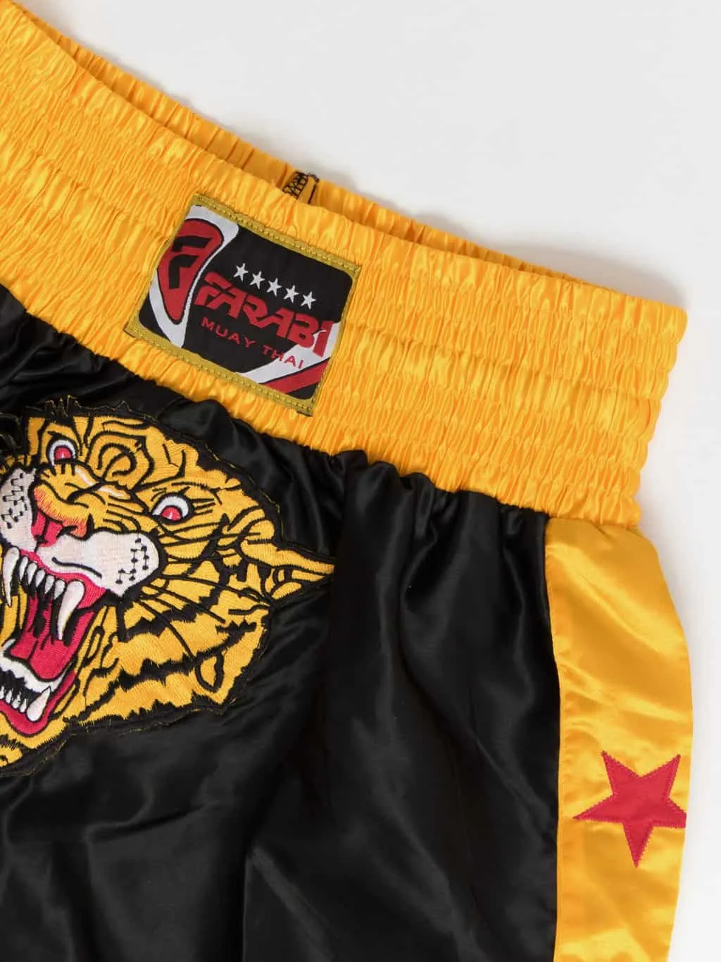 Mens Muay Thai shorts in yellow and black – Medium / Large