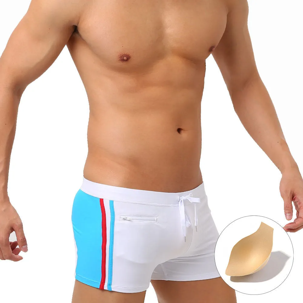 Men's Printed Boxer Trunks Breathable Push-up Swimwear Beach Shorts