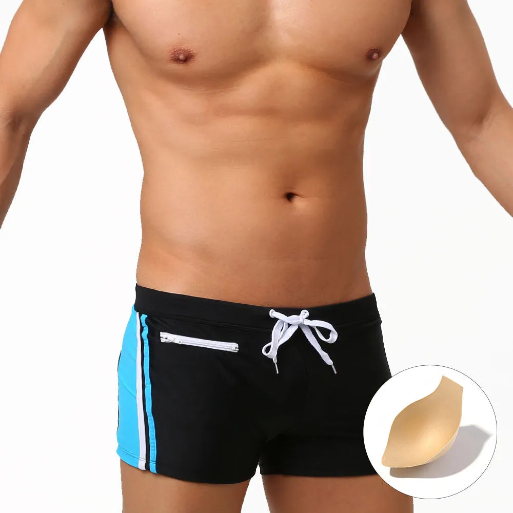 Men's Printed Boxer Trunks Breathable Push-up Swimwear Beach Shorts