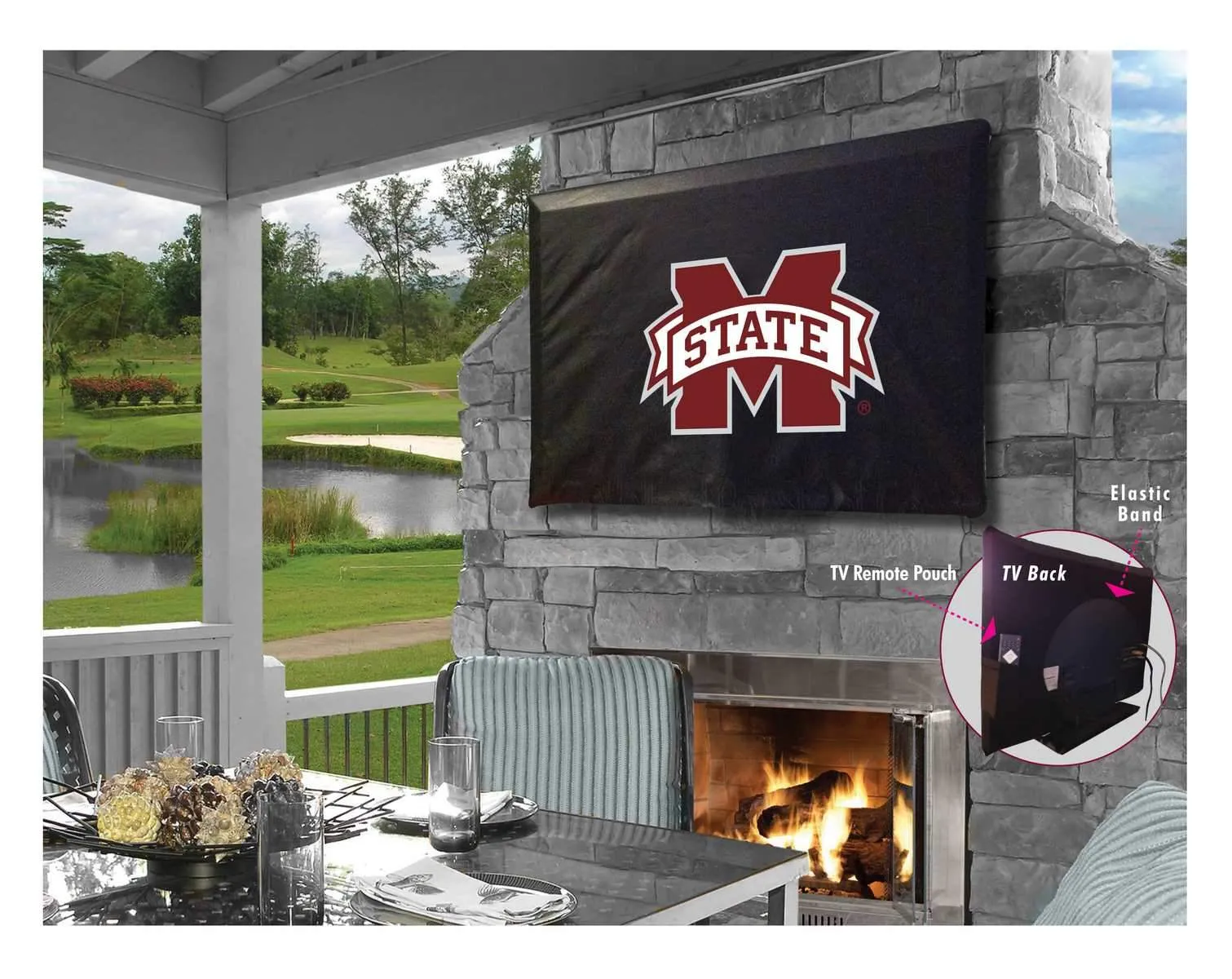 Mississippi State Bulldogs Breathable Water Resistant Vinyl TV Cover