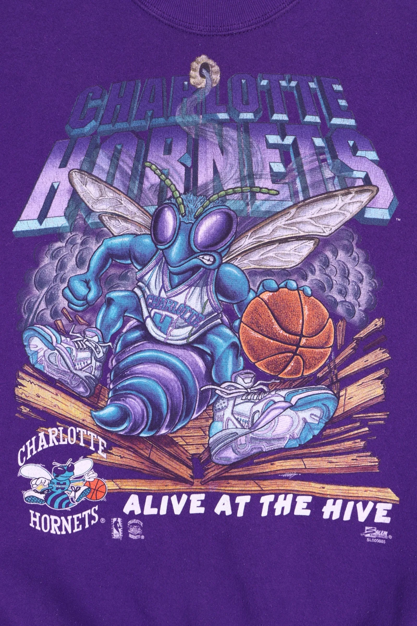 NBA Charlotte Hornets Alive at the Hive SALEM Sweatshirt USA Made (S)