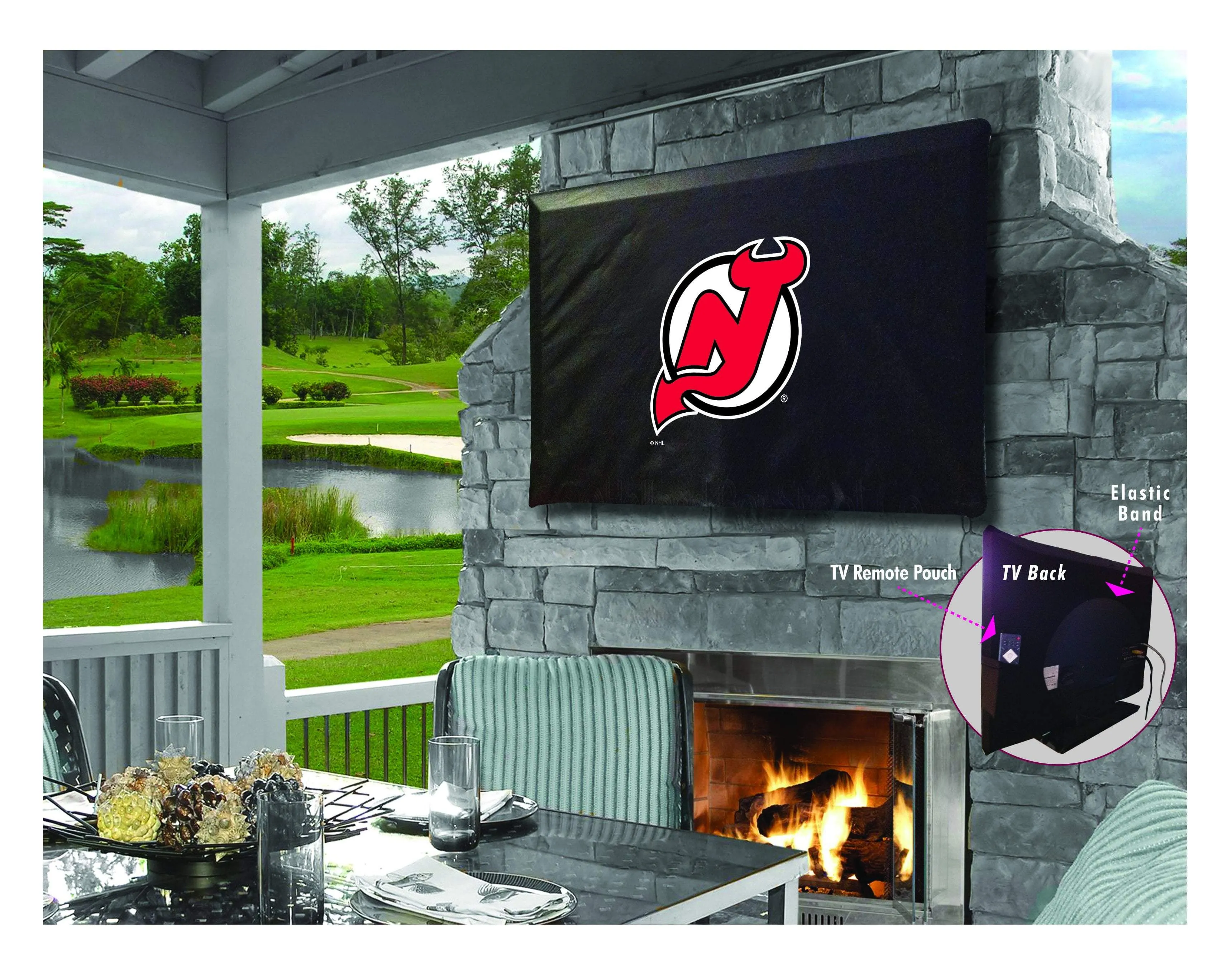 New Jersey Devils HBS Breathable Water Resistant Vinyl TV Cover