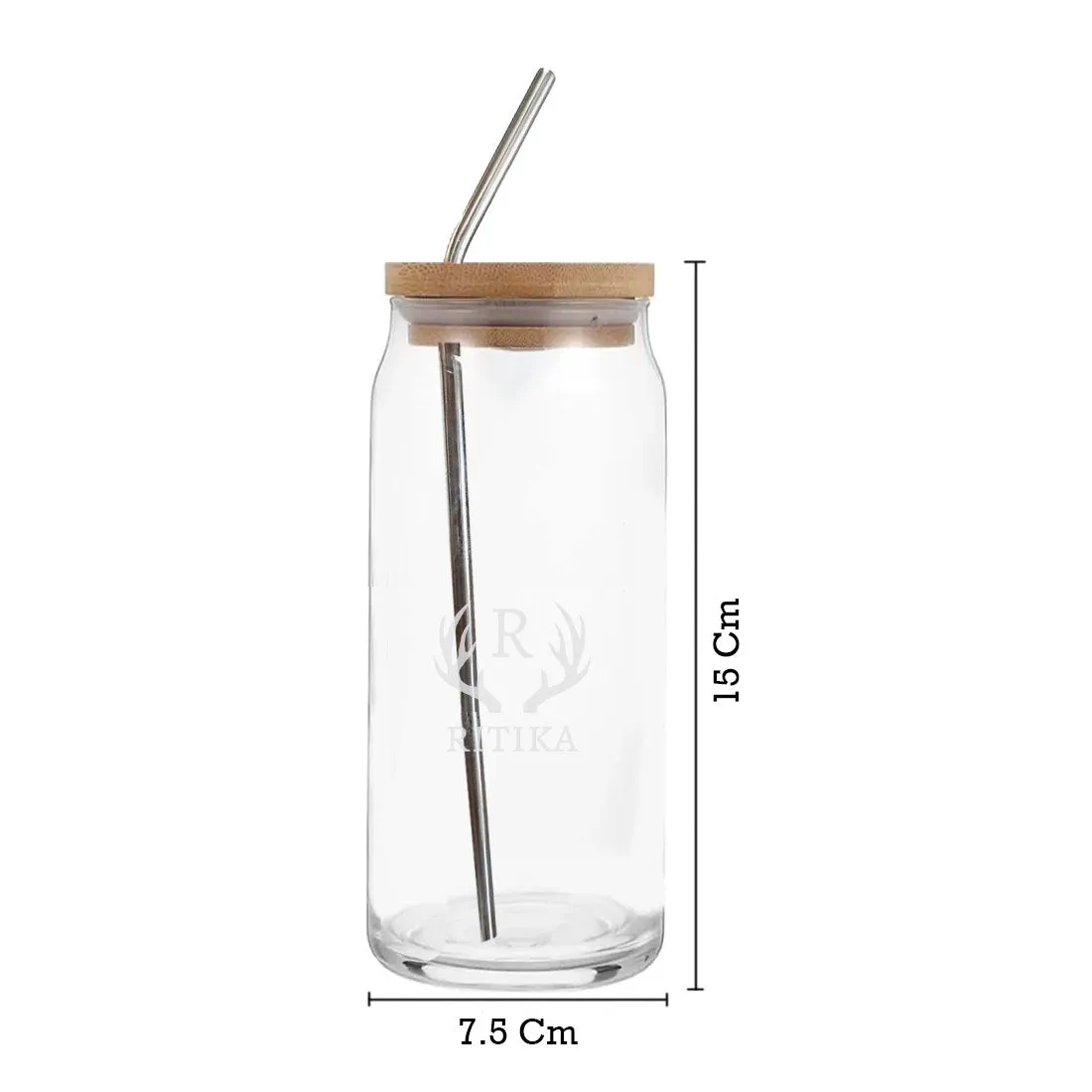 Nutcase Can Glasses with Metal Straw - Custom Drinking Glass with Bamboo Lid