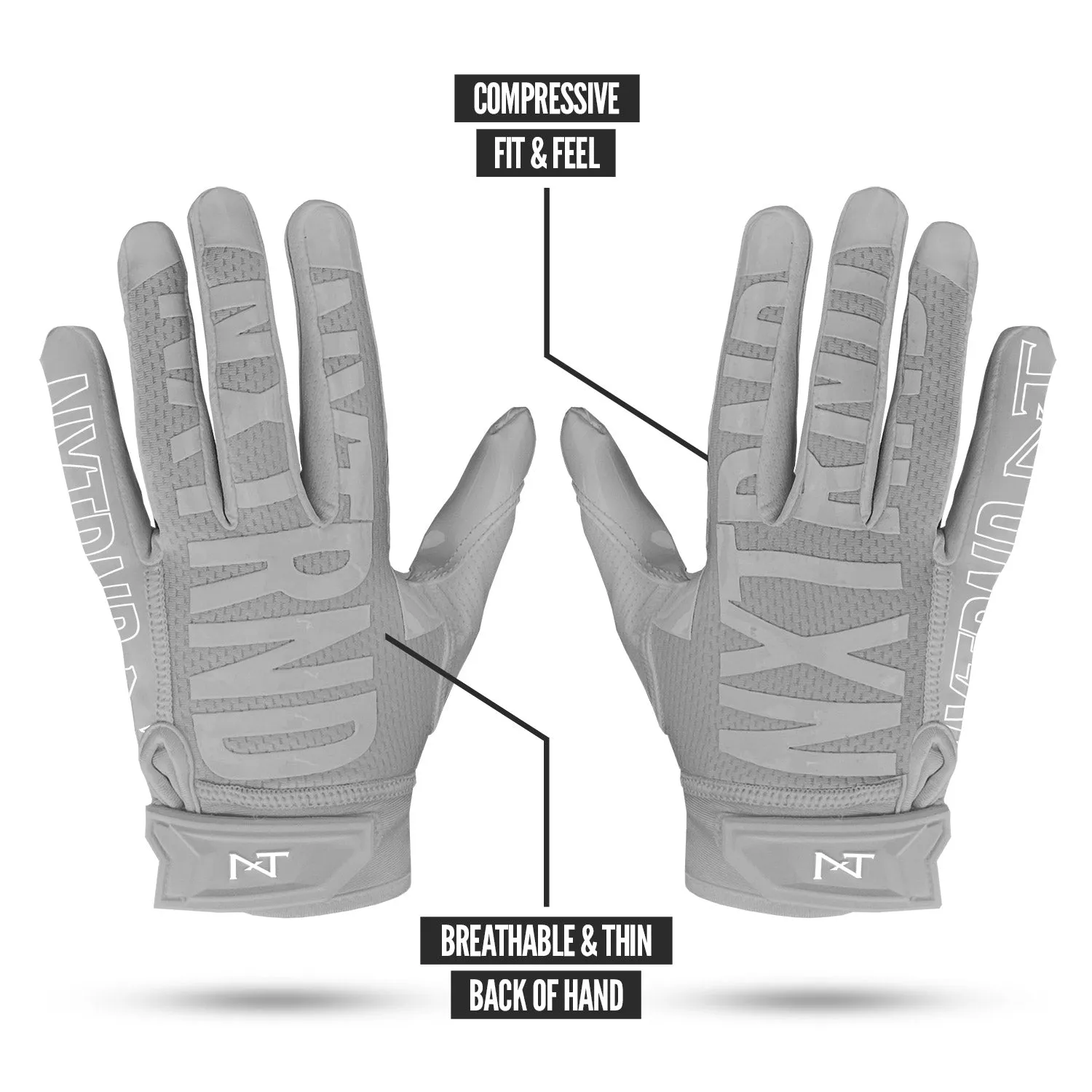 NXTRND G2 Football Gloves Grey