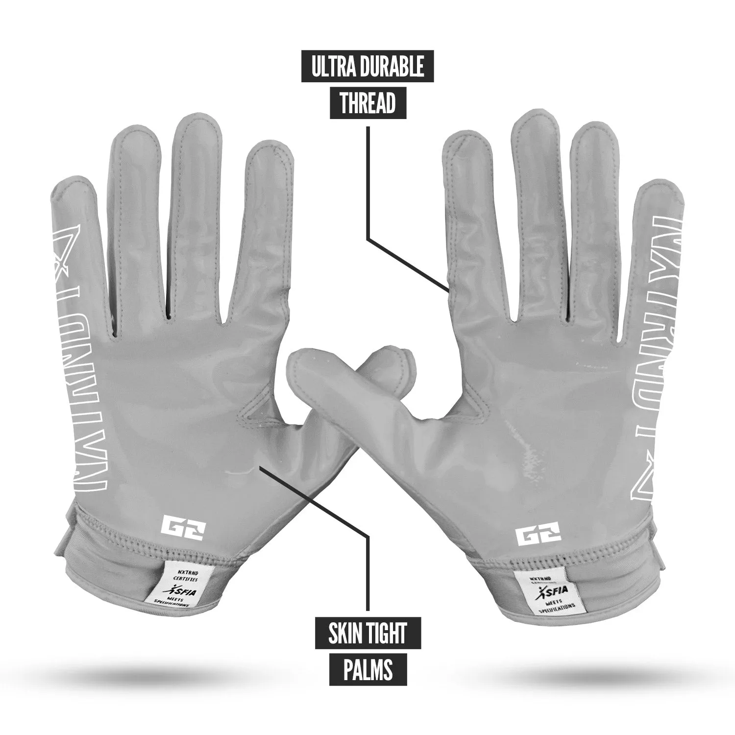 NXTRND G2 Football Gloves Grey