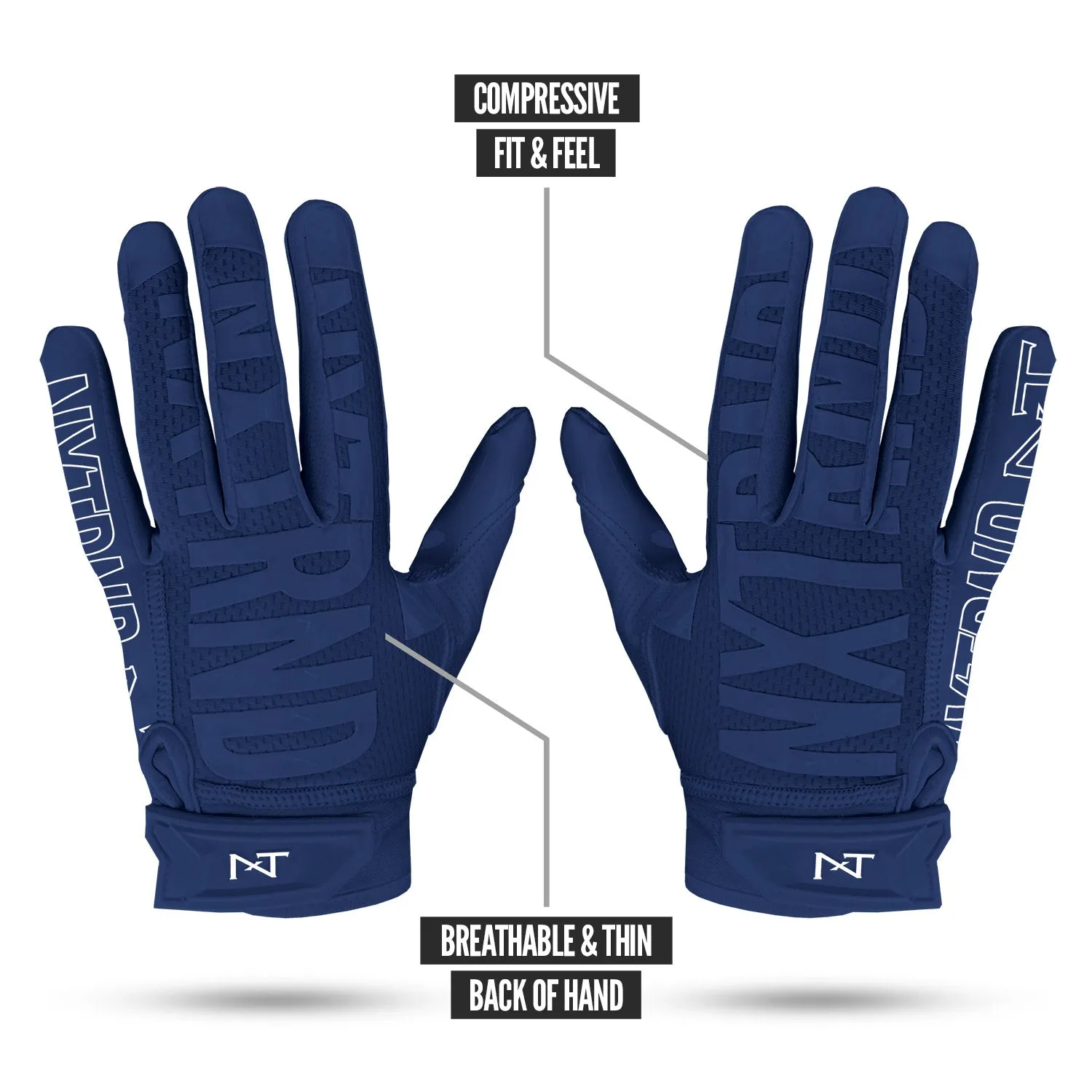 NXTRND G2 Football Gloves Navy Blue