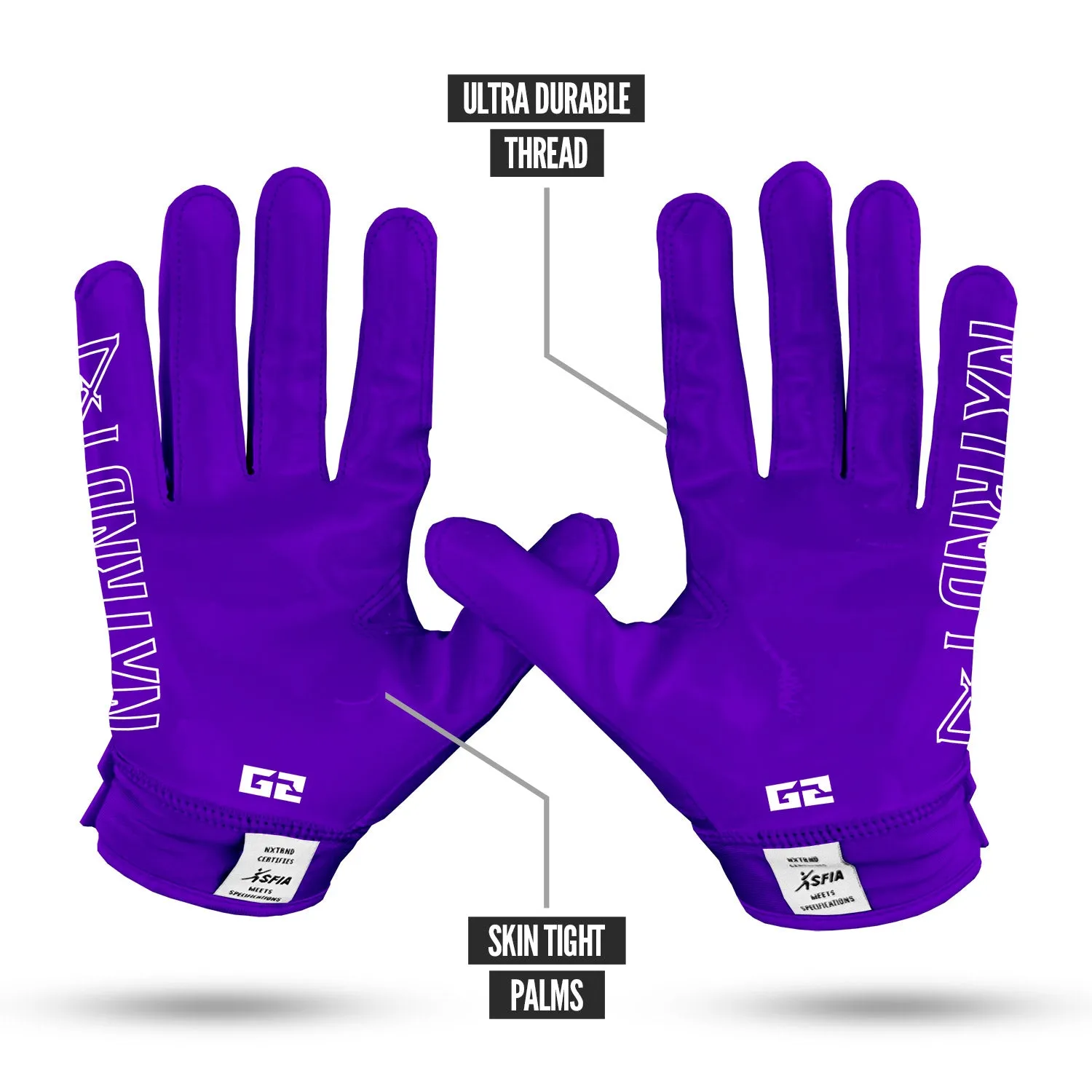 NXTRND G2 Football Gloves Purple