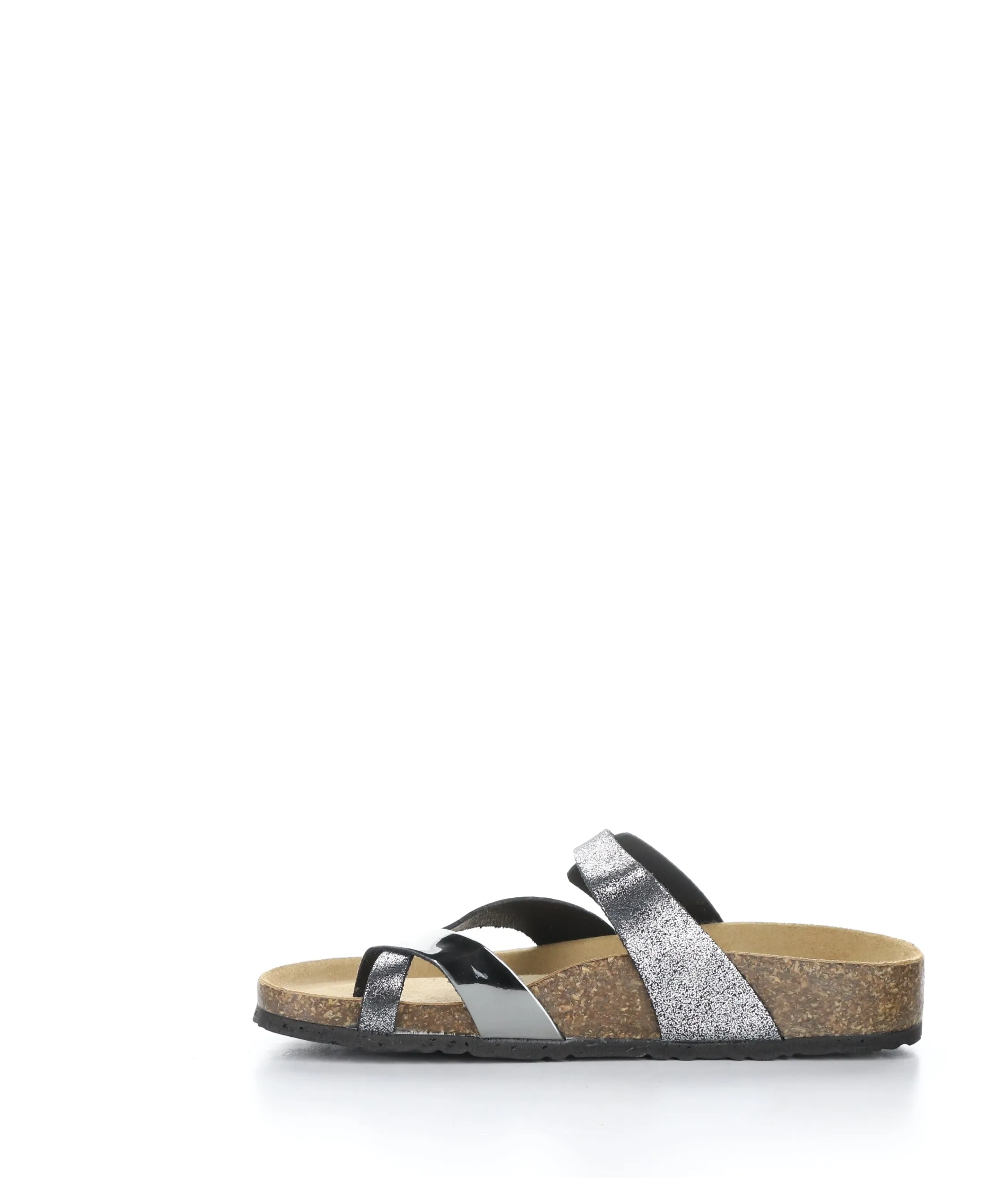 PARR PEWTER/BLACK Strappy Sandals