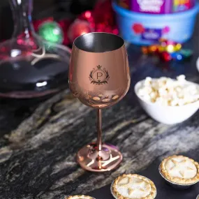 Personalised Wine Goblet Copper Finish Stainless Steel Wine Glasses - Monogram