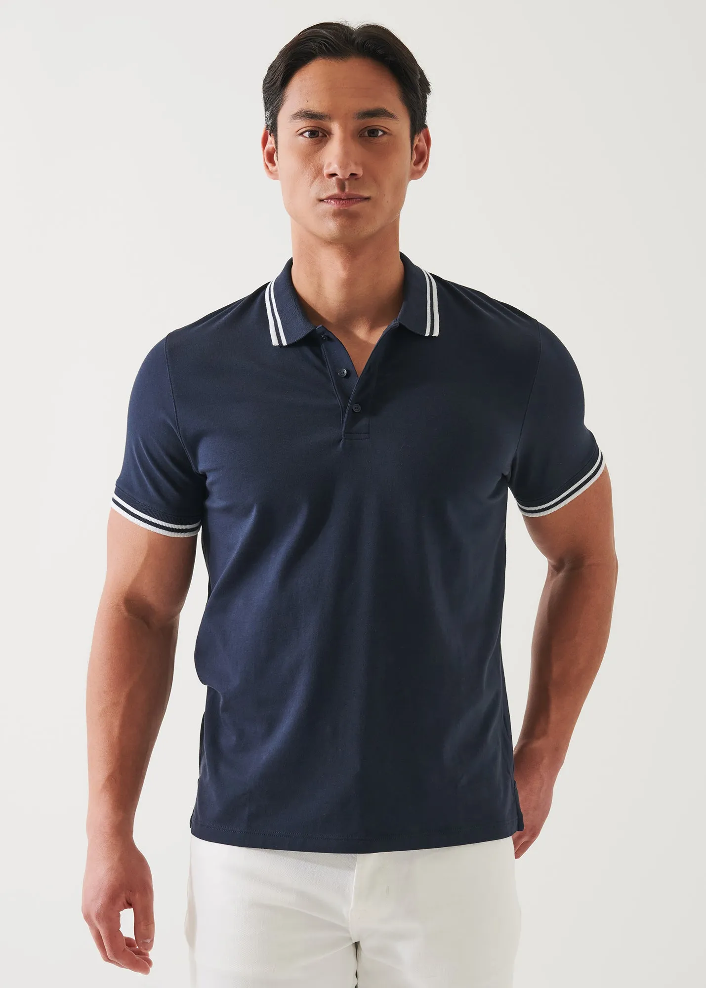 PIMA COTTON STRETCH TIPPED POLO