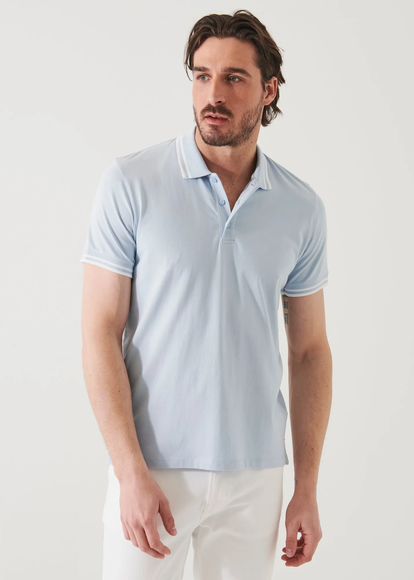 PIMA COTTON STRETCH TIPPED POLO