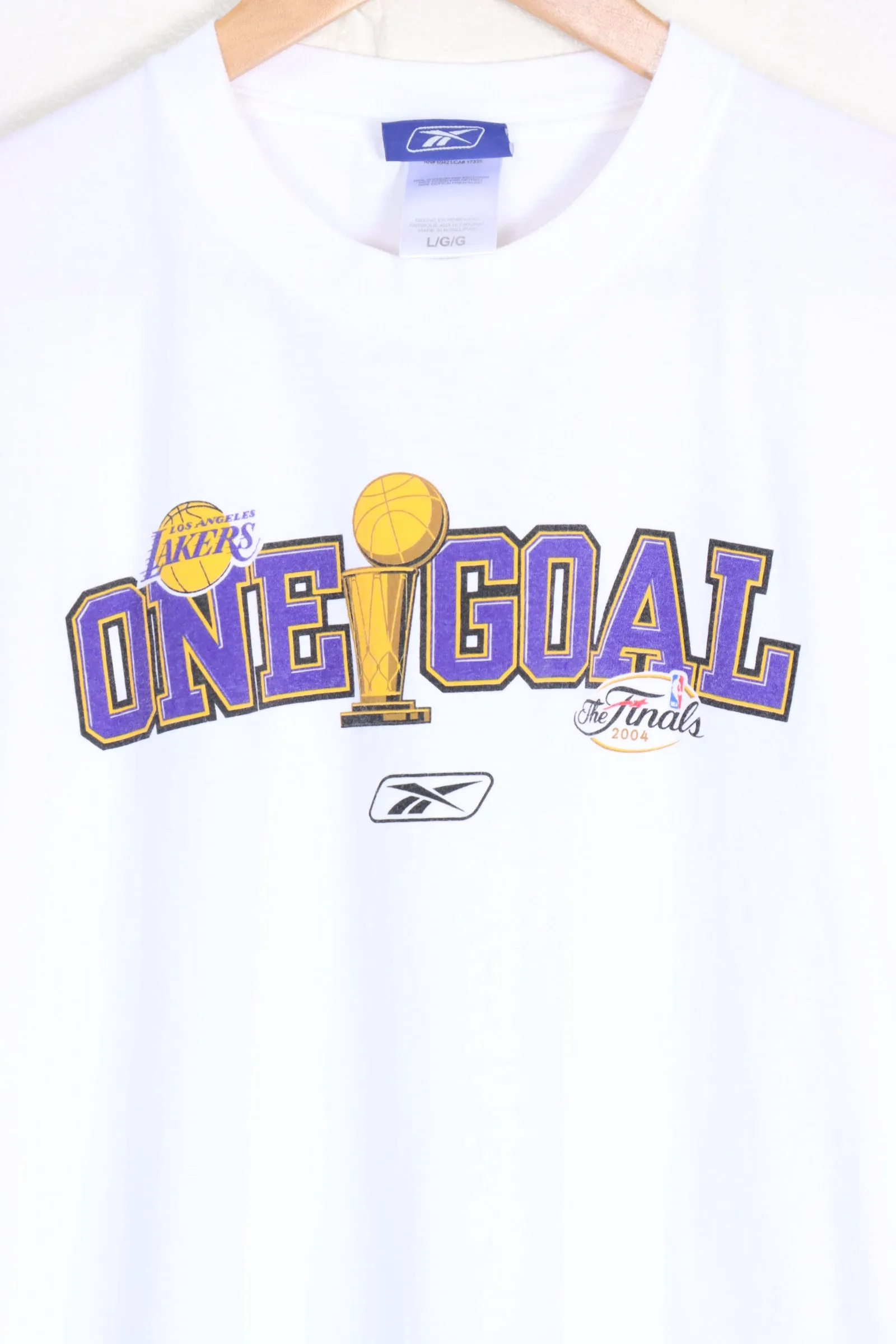 REEBOK LA Lakers NBA 'One Goal' Finals Purple & Yellow Tee (M)