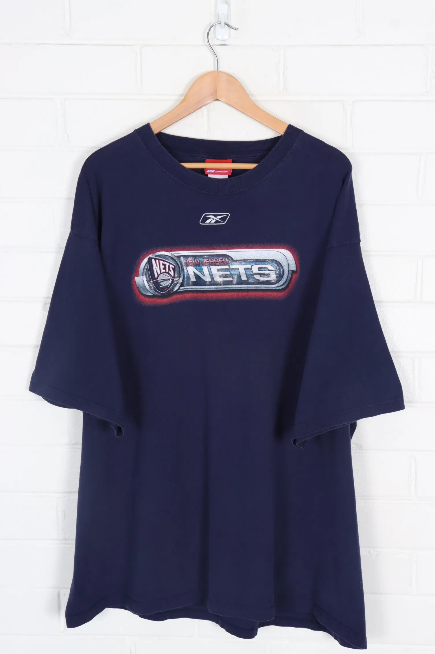 REEBOK New Jersey Nets Navy Basketball NBL Tee (XXXL)