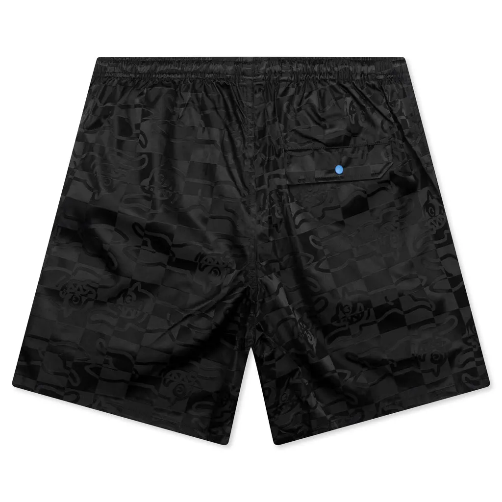 Running Check Shorts - Black