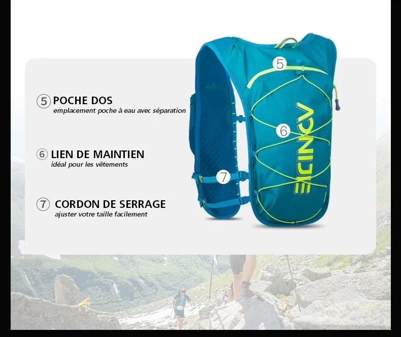 Sac à dos d'hydratation pour la course à pied / running / ultra trail 190g AONIJIE – C9107