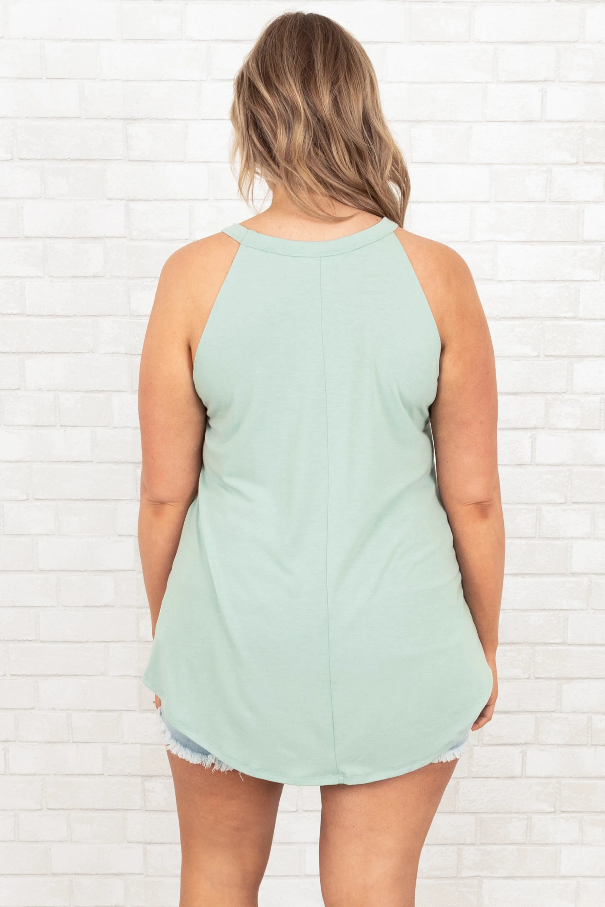 Simply Elegant Tank, Dusty Green