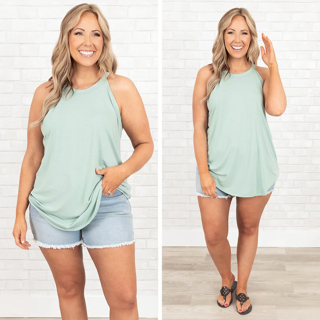 Simply Elegant Tank, Dusty Green