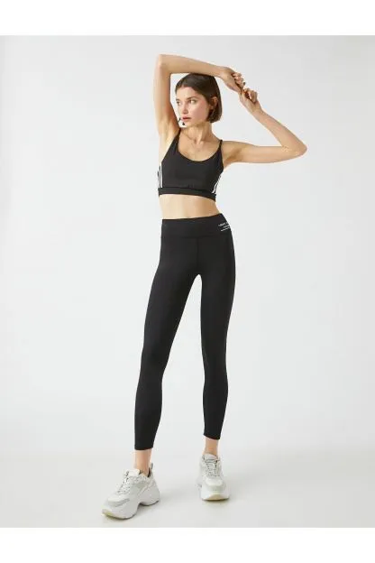 Slogan Printed Sports Tights