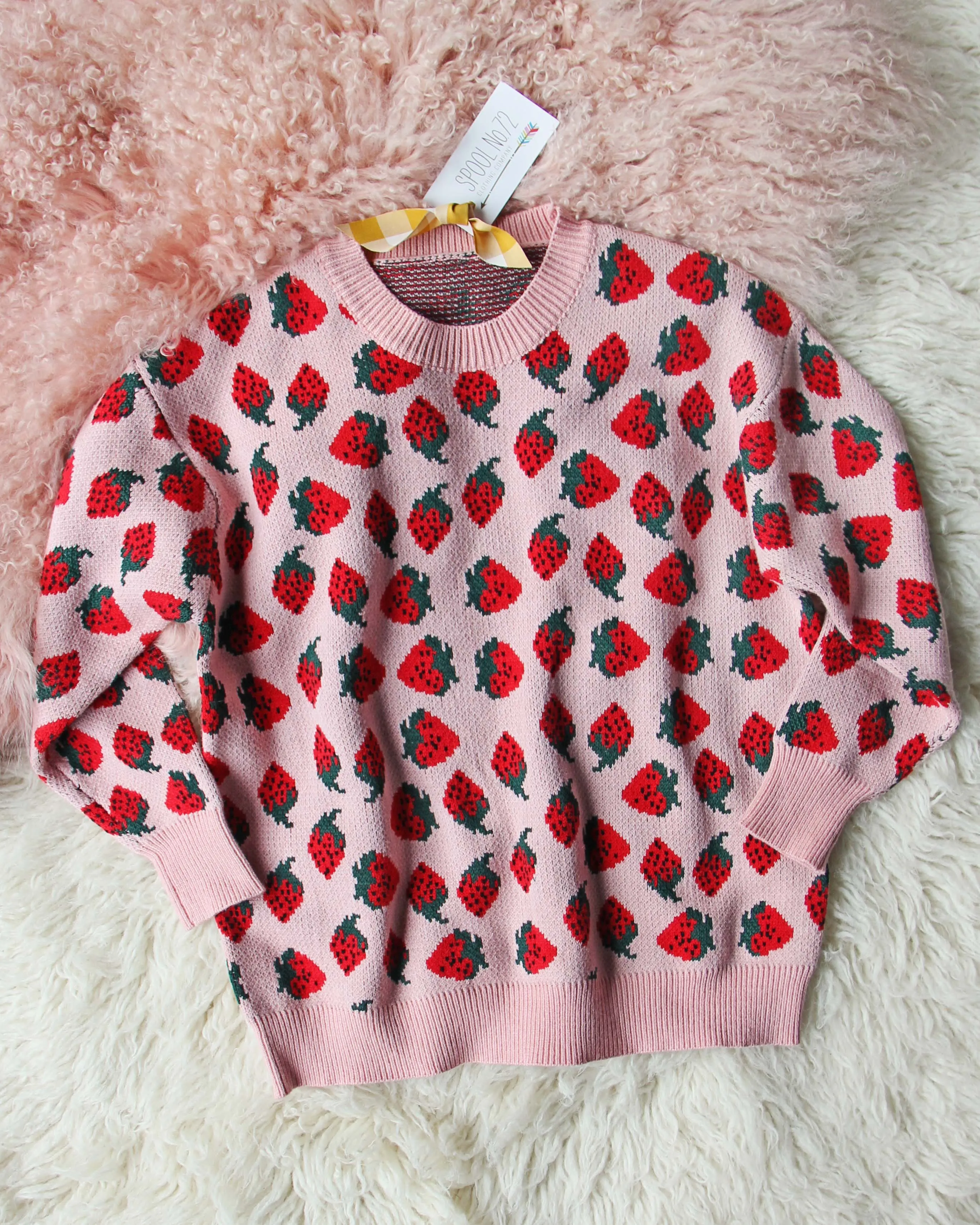 Snowy Strawberry Sweater