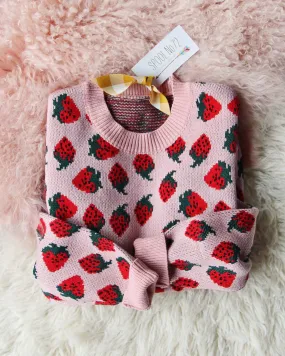 Snowy Strawberry Sweater