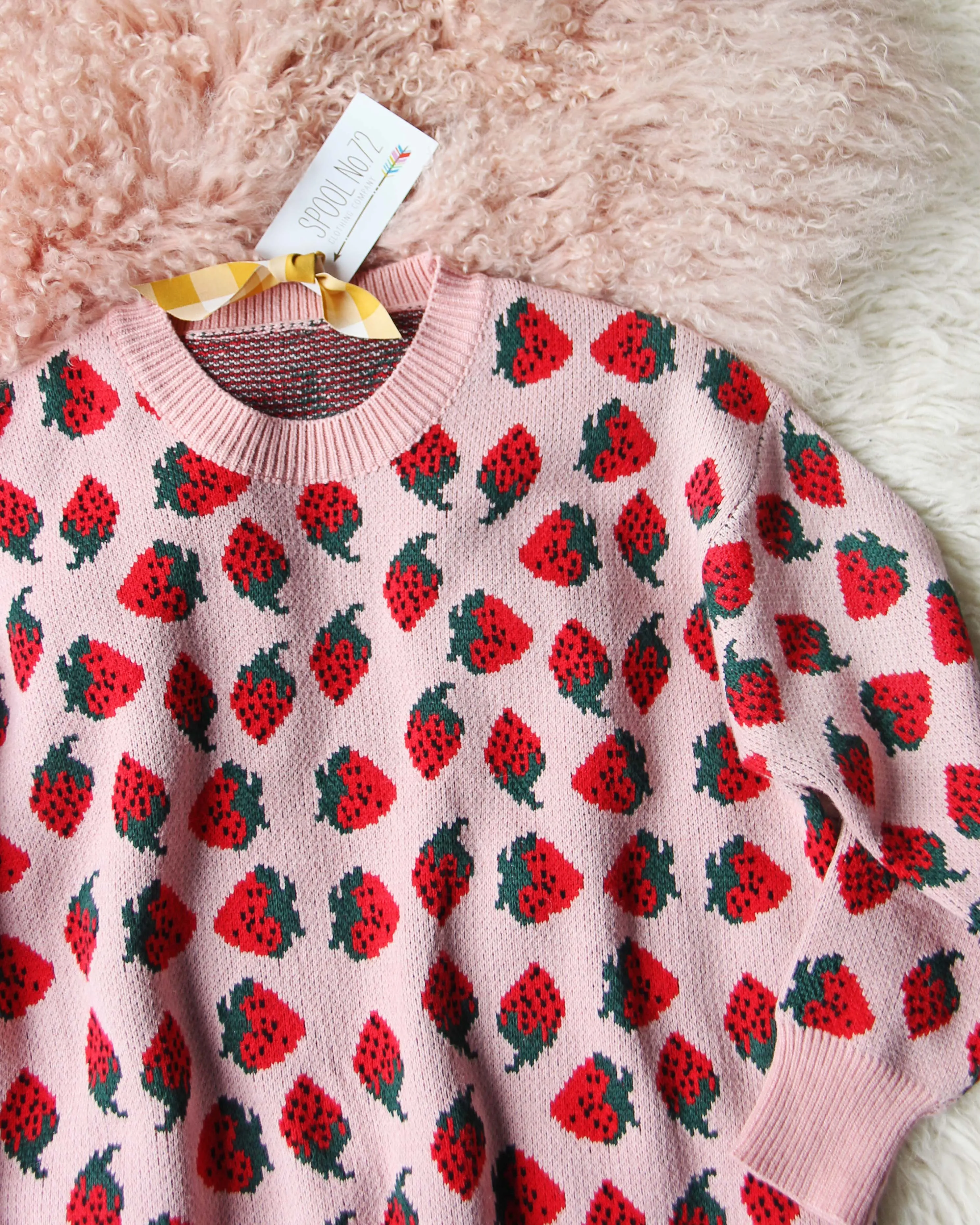 Snowy Strawberry Sweater