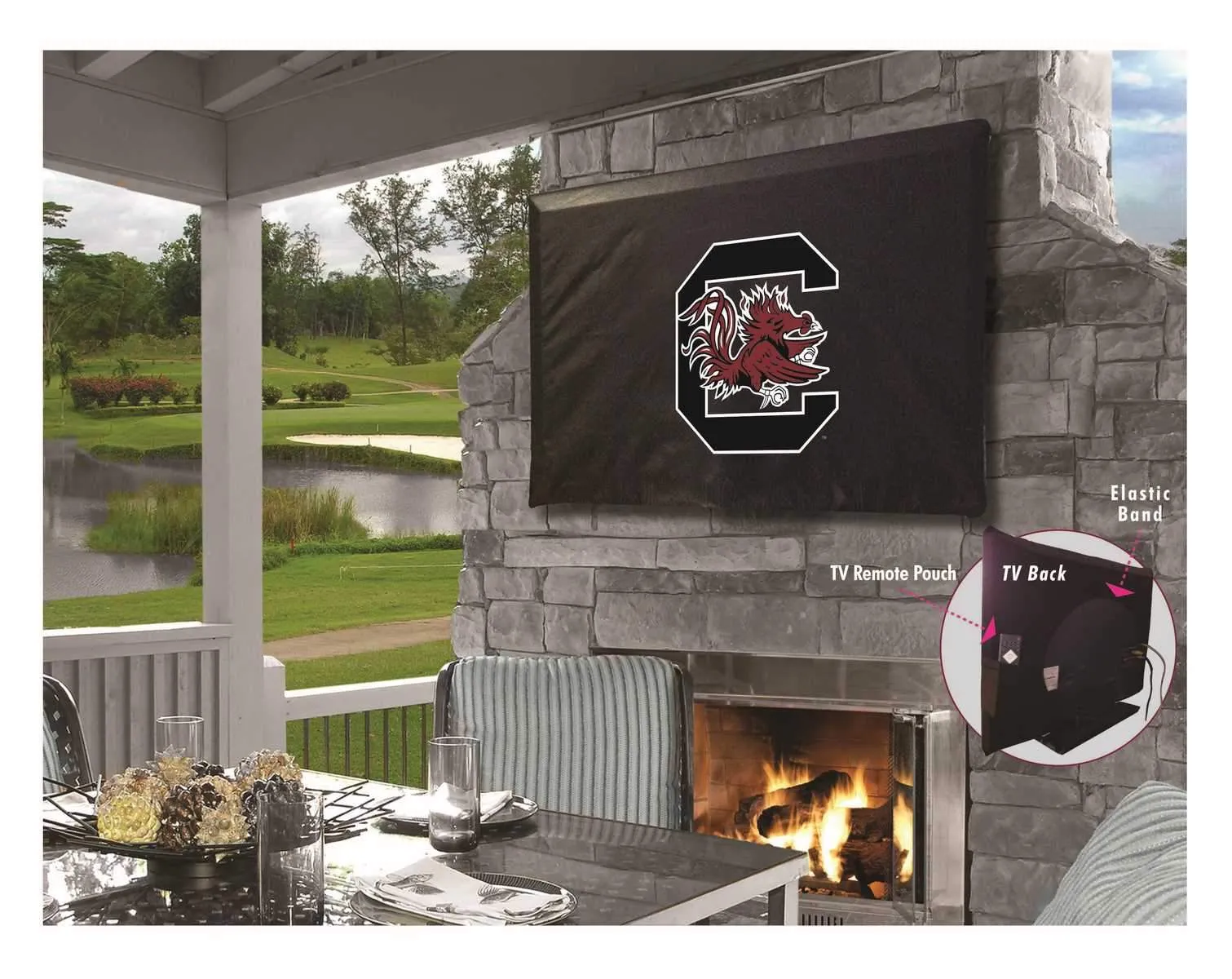 South Carolina Gamecocks Breathable Water Resistant Vinyl TV Cover