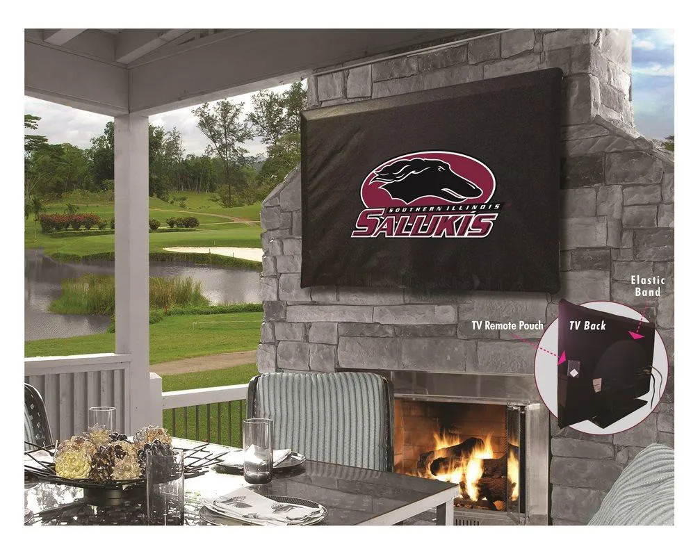 Southern Illinois Salukis Black Breathable Water Resistant Vinyl TV Cover