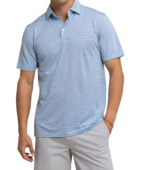 Southern Tide Driver Baywood Stripe Polo In Clearwater Blue