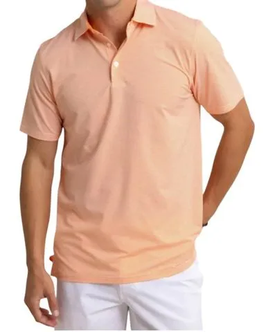 Southern Tide Meadowbrook Stripe Polo In Tangerine Orange