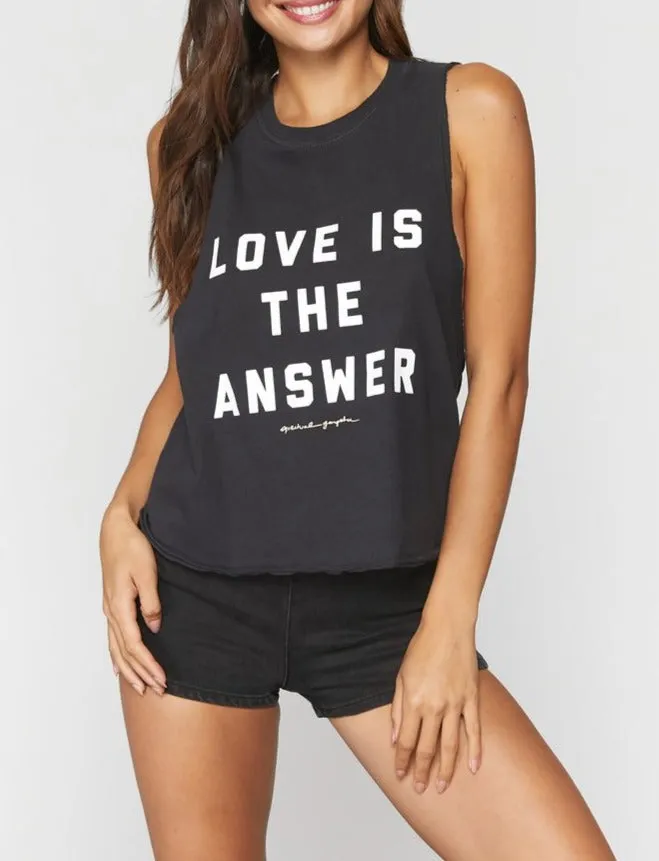 Spiritual Gangster Love Is The Answer Surplice Back Swing Tank