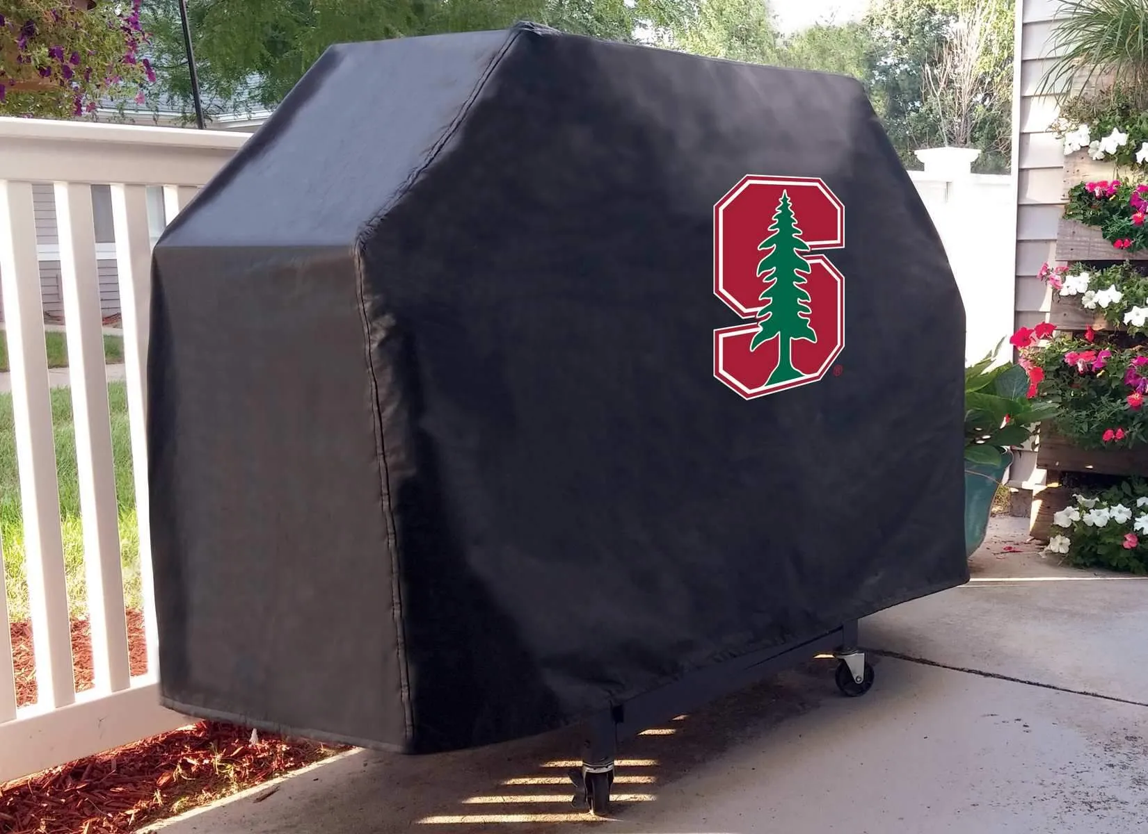 Stanford Cardinal HBS Black Outdoor Heavy Duty Breathable Vinyl BBQ Grill Cover