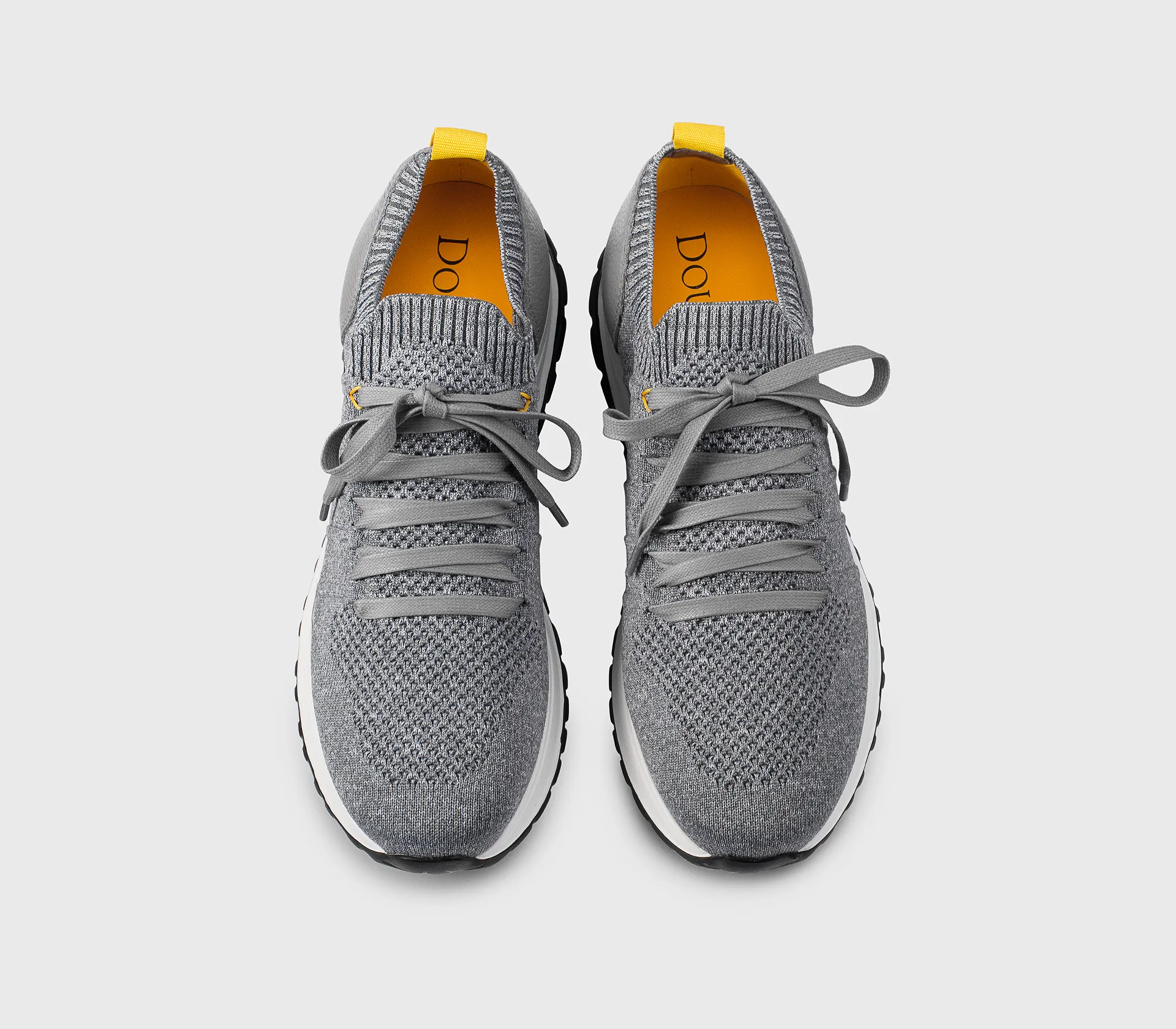 Technical fabric and grey leather sneaker