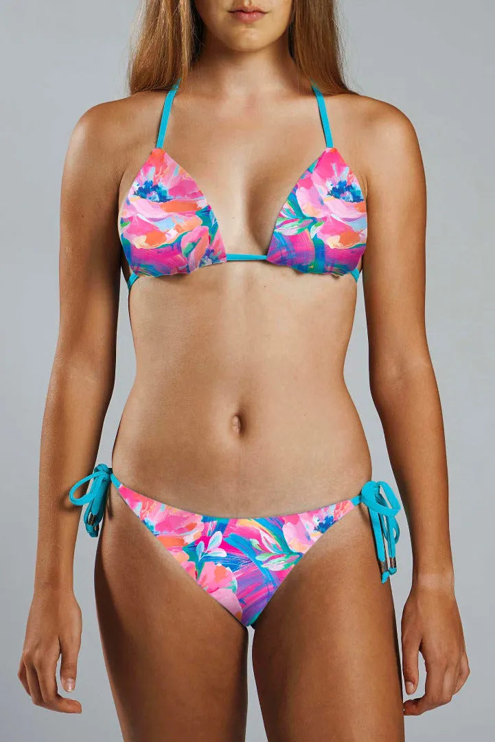 Triangle Bikini Top - PASTEL POPPY