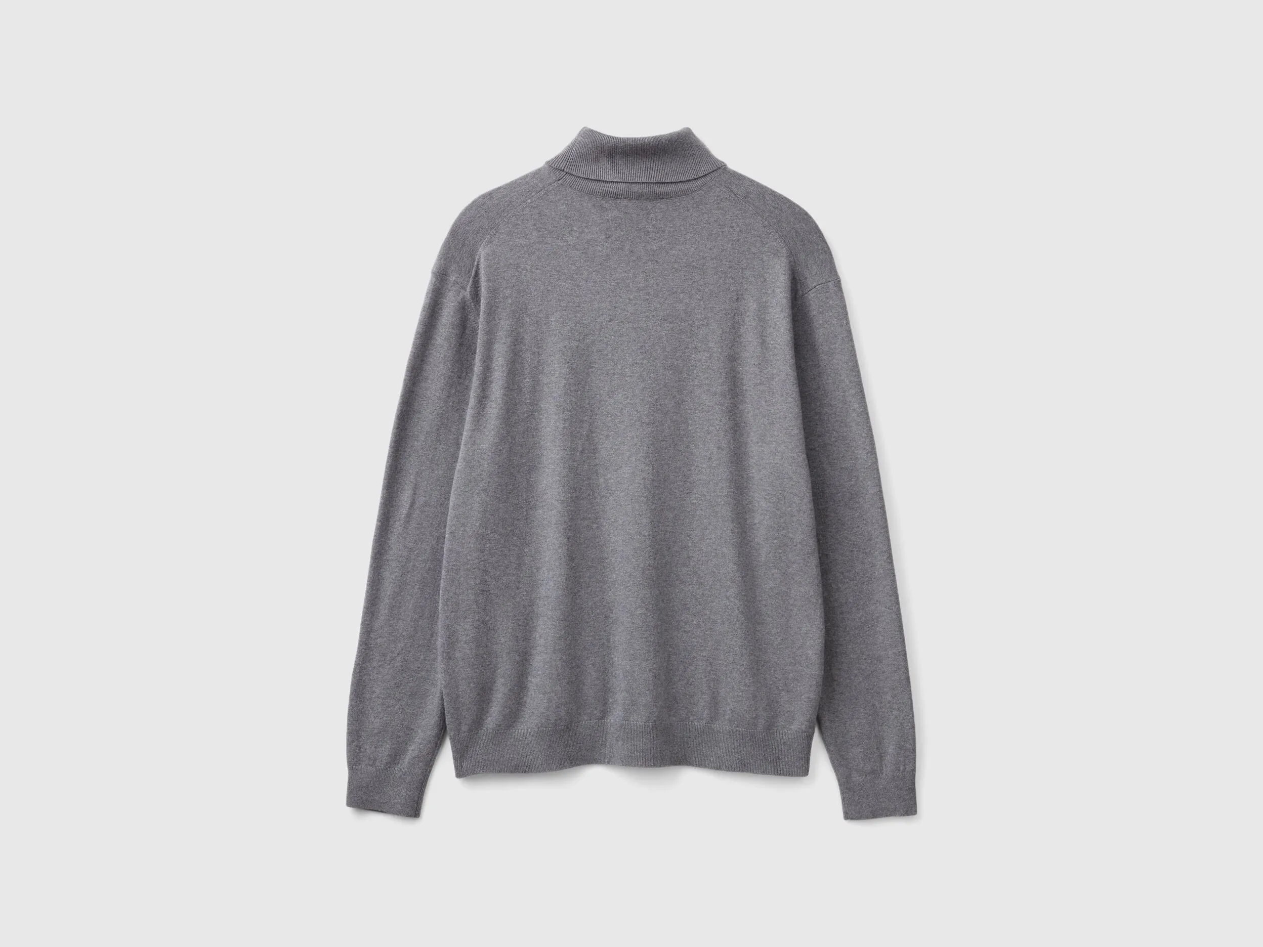 Turtleneck in lightweight cotton blend - Dark Gray | Benetton