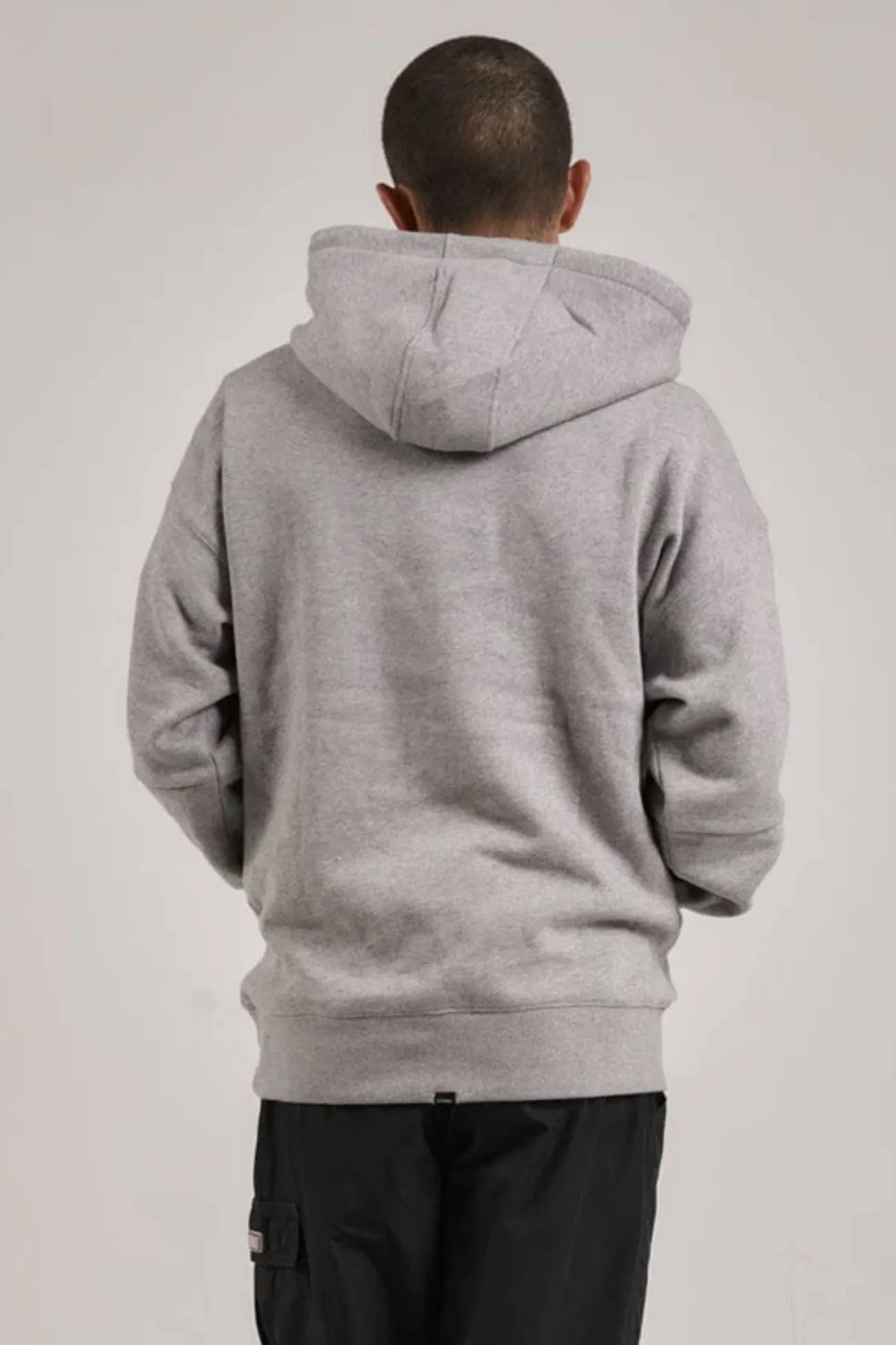 Underground Slouch Pull On Hood Grey Marle