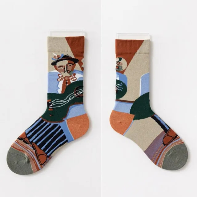 Unisex Warm Colorful Animal Cartoon Print Funny Graffiti Winter Socks