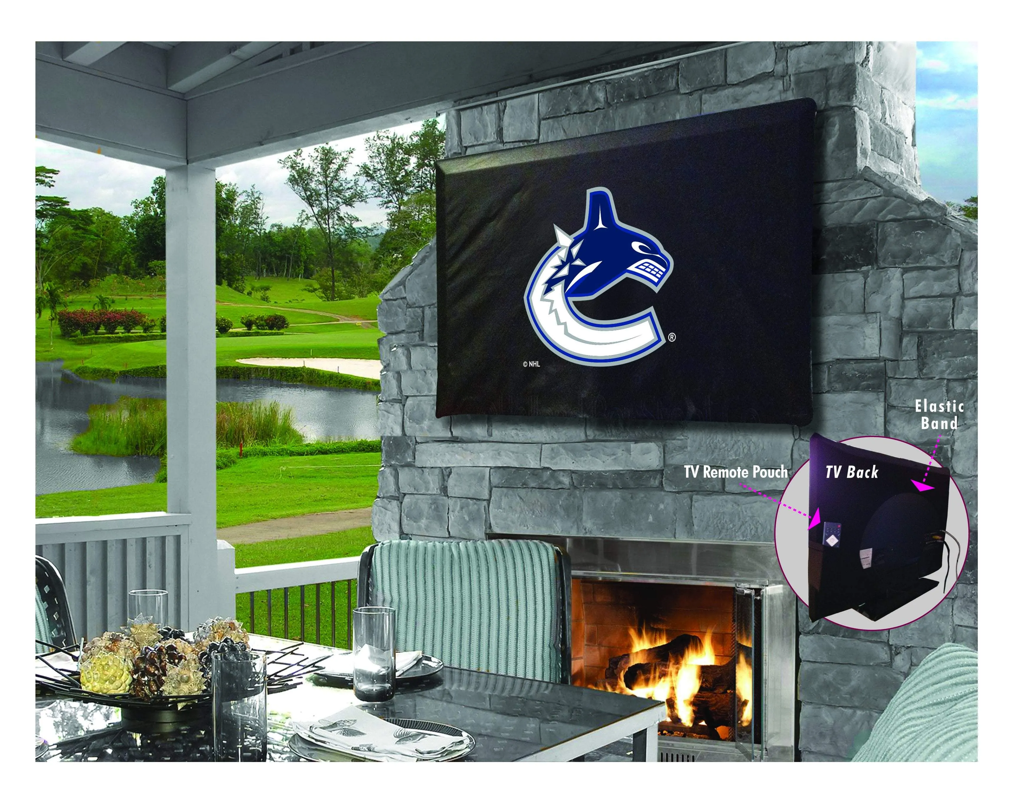 Vancouver Canucks HBS Breathable Water Resistant Vinyl TV Cover